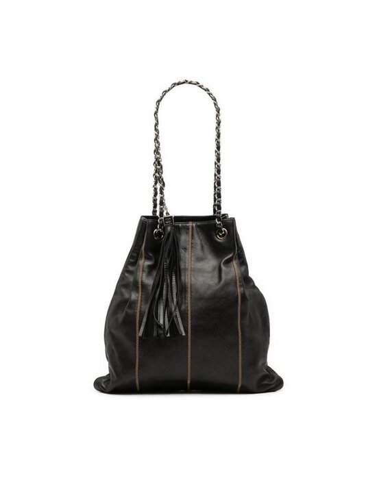 Chanel Handbags - ★SOLD★ Chanel CC Logo Fringe Chain Shoulder Bag Black Leather